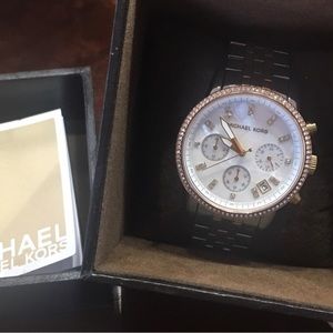 Michael Kors Parker Rose Gold Silver Watch